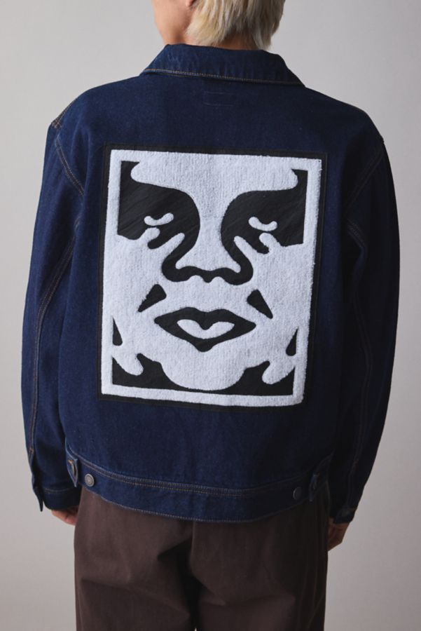 Slide View: 1: OBEY Icon Hardwork Zip-Up Denim Jacket