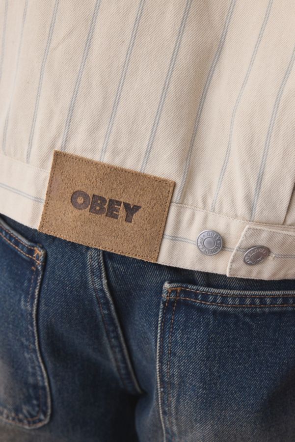 Slide View: 5: OBEY Stripe Zip-Up Jacket