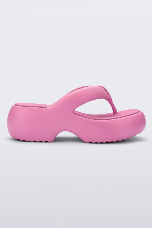 Slide View: 1: Melissa Free Fuzzy Heeled Thong Sandal