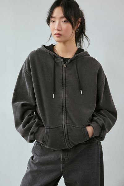 BDG Dusty Oversized Zip Up Hoodie Sweatshirt