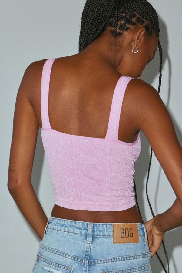 Slide View: 3: Out From Under Plunge Tapestry Jacquard Seamless Knit Cami