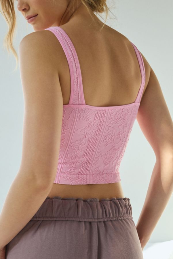 Slide View: 4: Out From Under Plunge Tapestry Jacquard Seamless Knit Cami