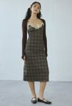 Thumbnail View 2: Motel Delfina Lace Trim Plaid Slip Midi Dress