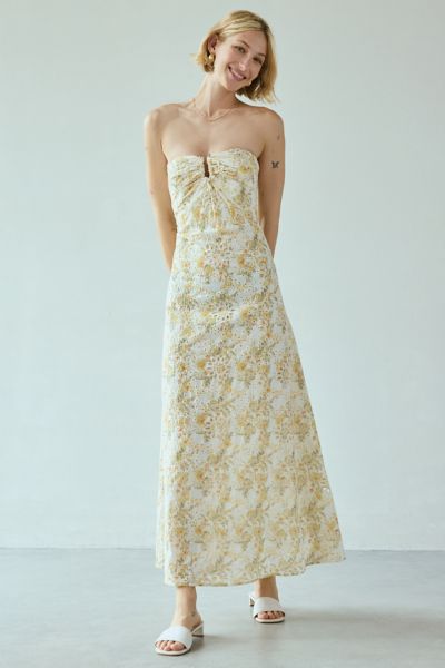 Bardot Lara Broderie Strapless Maxi Dress