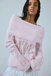 Thumbnail View 1: Fantastic Baby Gigi Off-The-Shoulder Open Knit Sweater