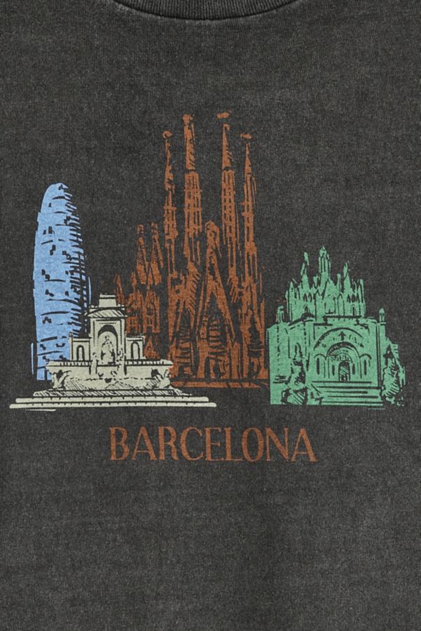 Slide View: 2: T-shirt Graphique Ville de Barcelone