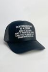 Thumbnail View 1: Feels So Good Skateboarding is a Crime Trucker Hat