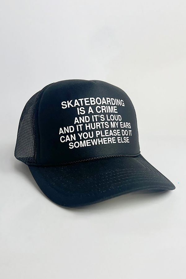 Slide View: 1: Feels So Good Skateboarding is a Crime Trucker Hat