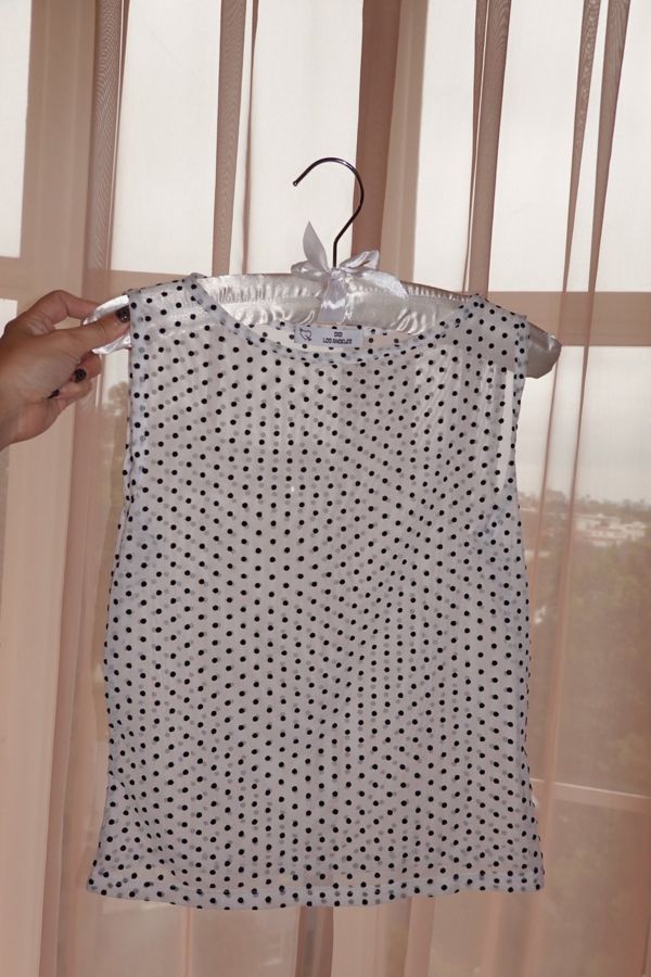 Slide View: 5: Gigi LA Romy Polka Dot Mesh Top