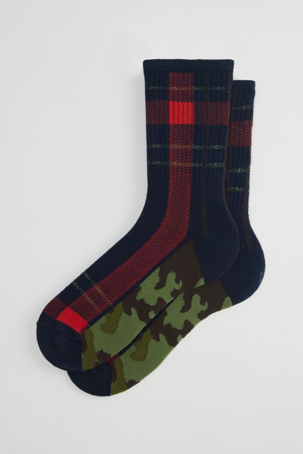 Slide View: 1: Chaussettes Camouflage & Carreaux