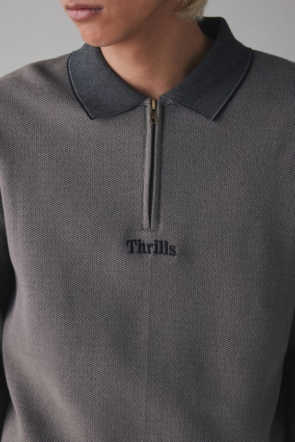 Slide View: 4: THRILLS Union Rugby Jacquard Long Sleeve Tee