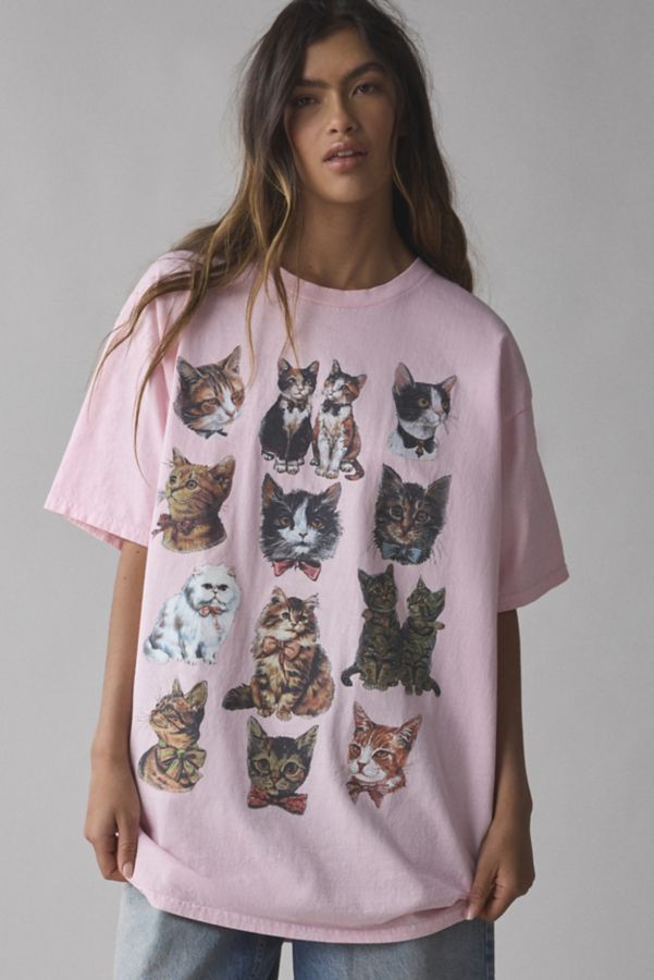 Slide View: 1: Kimchi Blue Cat Graphic T-Shirt Dress