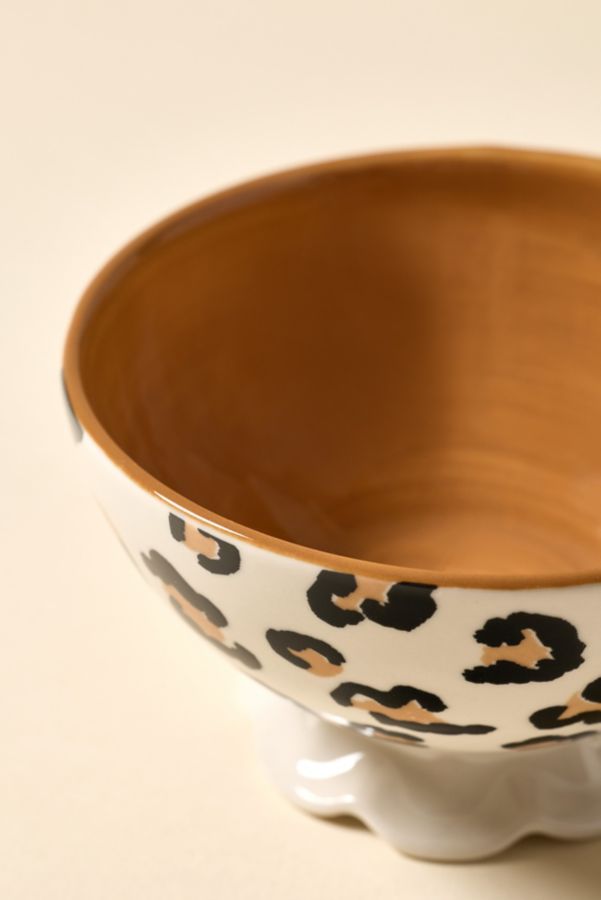 Slide View: 2: Courtney Ceramic Patterned Pedestal Snack Bowl