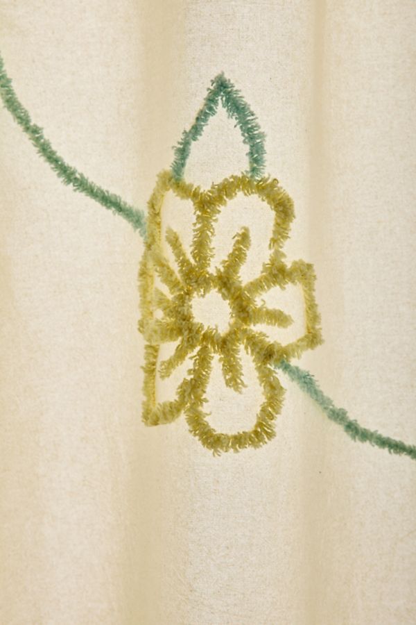 Slide View: 2: Falling Vines Floral Tufted Shower Curtain