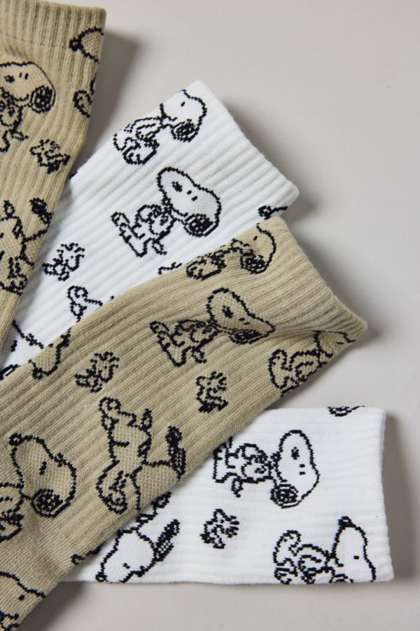 Slide View: 1: Chaussettes d'équipage Snoopy de Peanuts avec imprimé partout