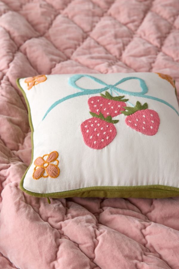 Slide View: 3: Mini Mariana Tile Embroidered Throw Pillow