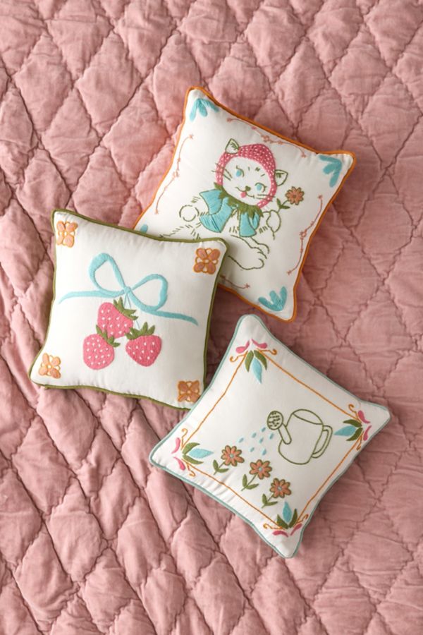 Slide View: 1: Mini Mariana Tile Embroidered Throw Pillow