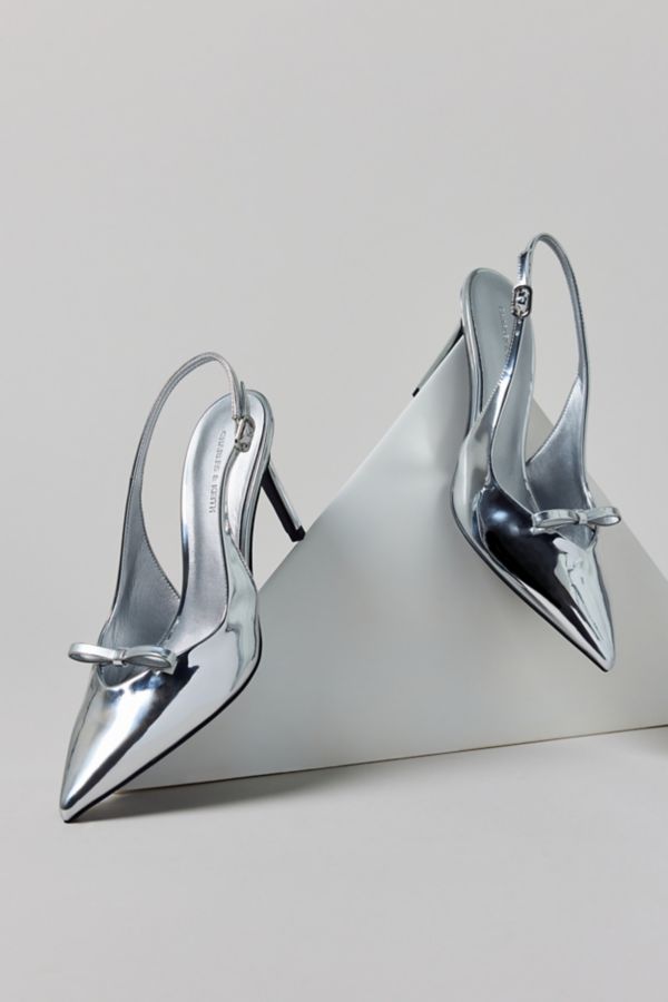 Slide View: 1: Charles & Keith Bow Pointed Toe Slingback Heel