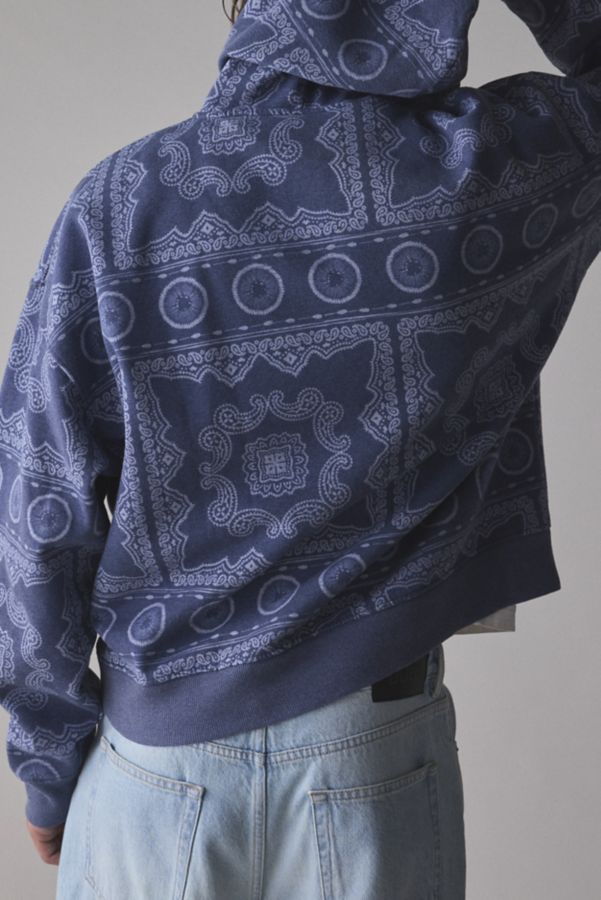 Slide View: 2: BDG Bandana Pattern Zip-Up Hoodie Sweatshirt