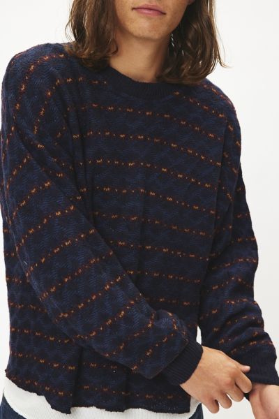 Urban Renewal Remade Patterned Boxy Cropped Crew Neck Sweater