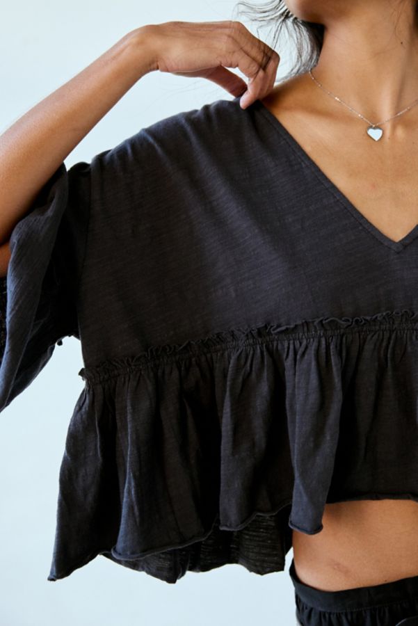 Slide View: 2: UO Brooke Ruffle Babydoll Blouse