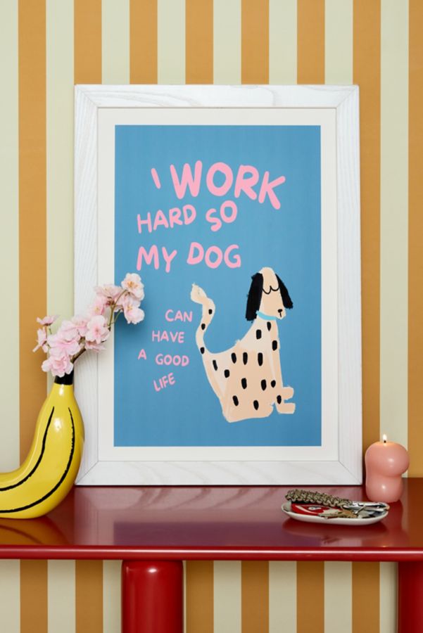 Slide View: 1: GS Print Shoppe Work Hard Dog Art Print