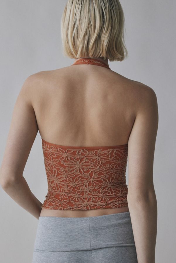 Slide View: 4: Out From Under Floral Seamless Keyhole Cutout Halter Top