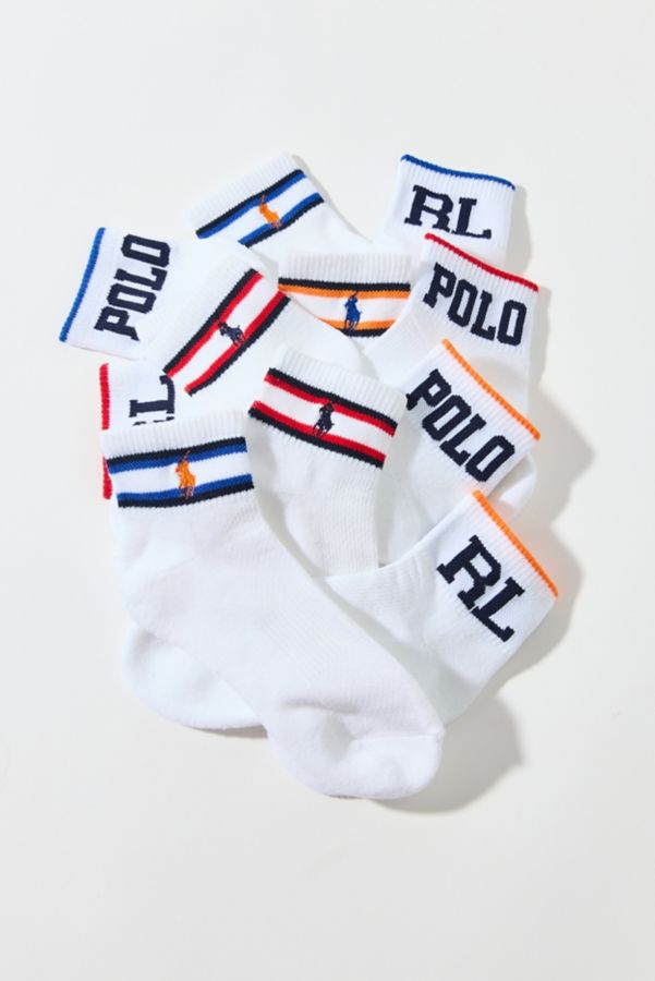 Slide View: 2: Polo Ralph Lauren Varsity Stripe Crew Sock 6-Pack