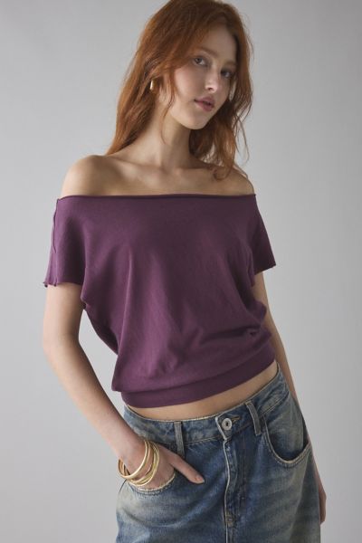Out From Under Off-The-Shoulder Banded Hem Tee