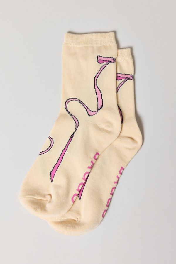 Slide View: 2: BAGGU Pink Bow Crew Sock