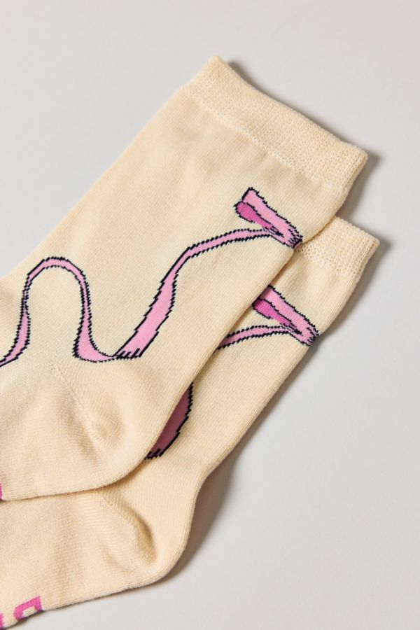 Slide View: 3: BAGGU Pink Bow Crew Sock