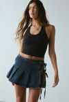 Thumbnail View 1: Abrand Pleated Wrap Denim Mini Skirt