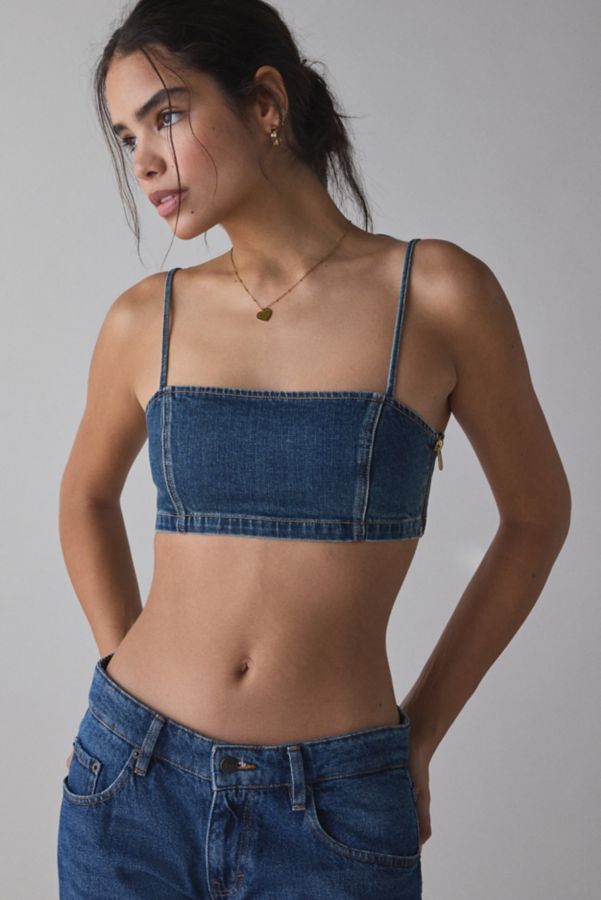 Slide View: 1: Abrand Devotion Denim Bralette