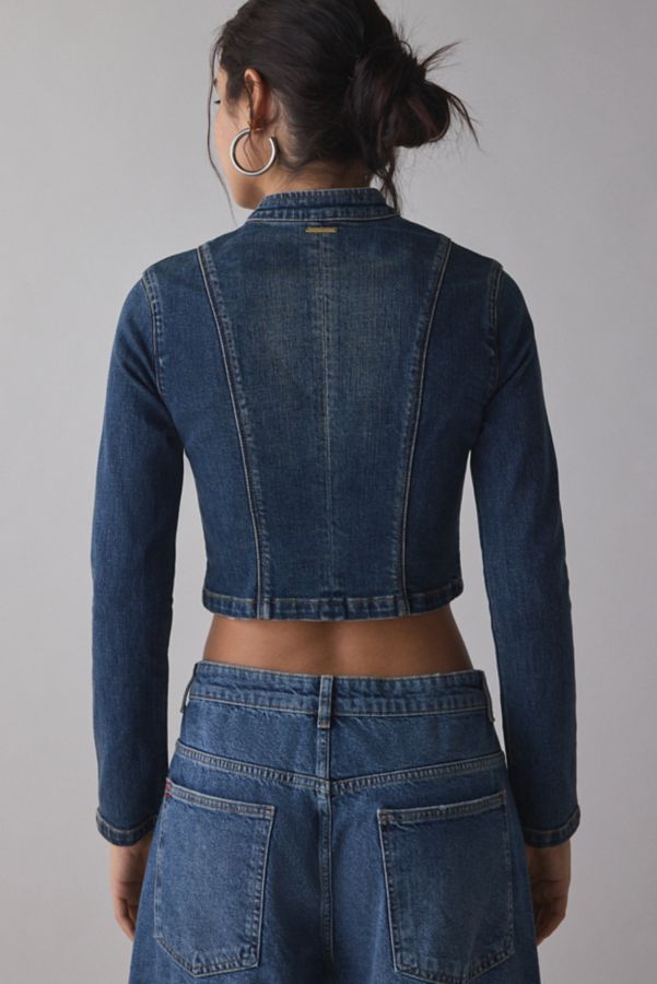 Slide View: 4: Abrand Devotion Slip Zip-Front Denim Jacket