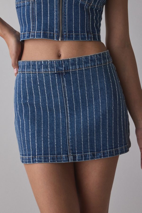 Slide View: 2: Abrand 95 Petra Diamond Denim Mini Skirt