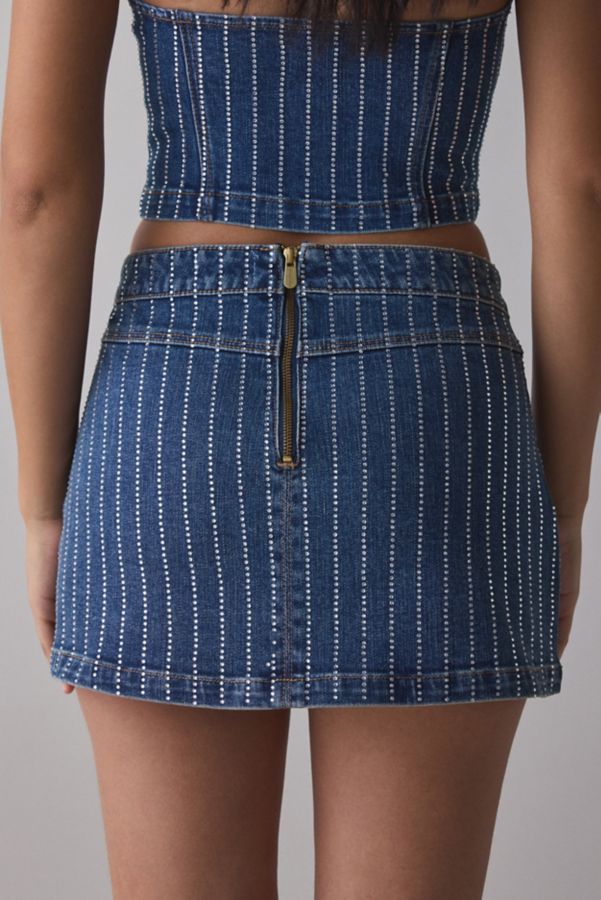 Slide View: 4: Abrand 95 Petra Diamond Denim Mini Skirt