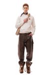 Thumbnail View 1: LC23 Leather Double Layer Work Trouser Pant