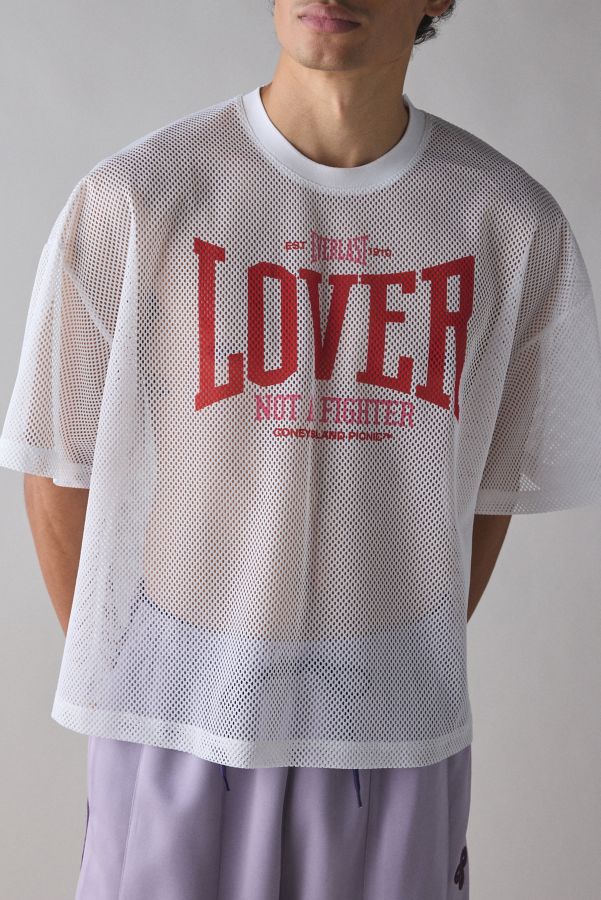 Slide View: 2: Maillot de Football en Mesh Coney Island Picnic X Everlast UO Exclusif Lover