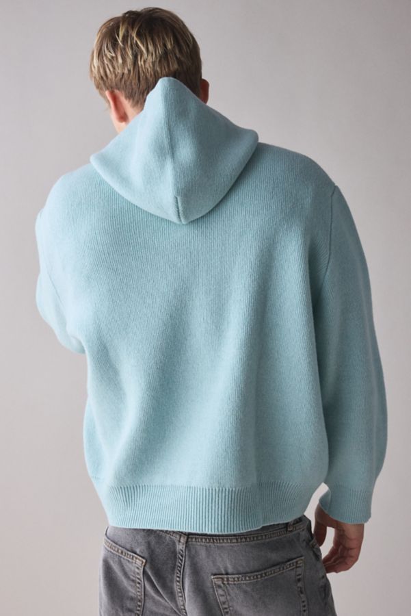 Slide View: 2: LC23 Wool-Blend Knit Hooded Sweater