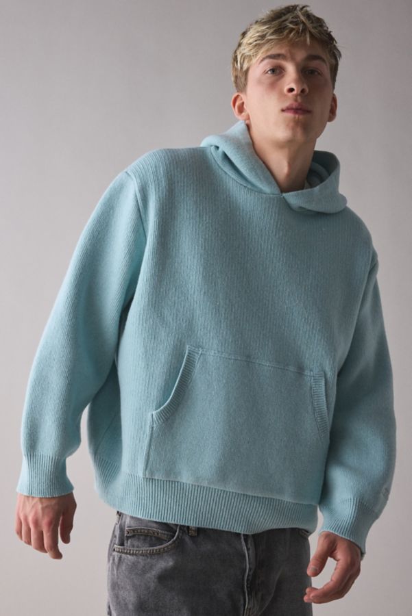 Slide View: 1: LC23 Wool-Blend Knit Hooded Sweater