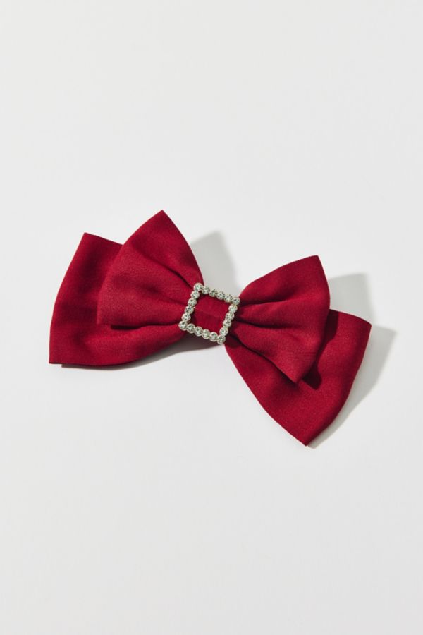 Slide View: 2: Rhinestone Embellished Bow Hair Clip