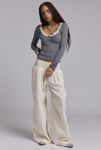 Thumbnail View 1: Kimchi Blue Caroline Smocked Wide Leg Linen-Blend Pant