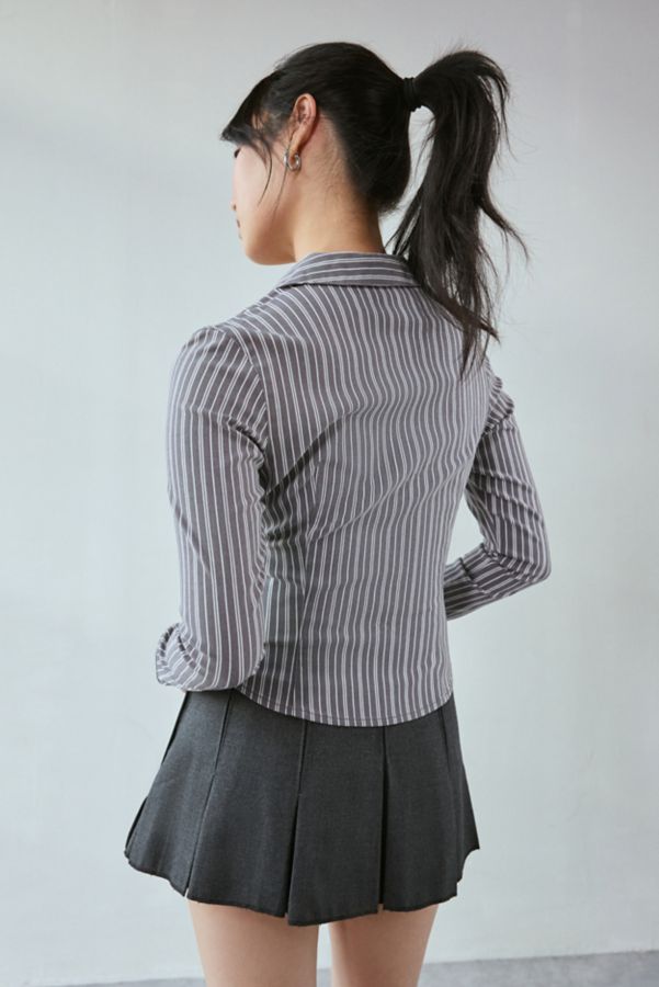 Slide View: 3: Silence + Noise Hailey Zip-Up Slim Shirt