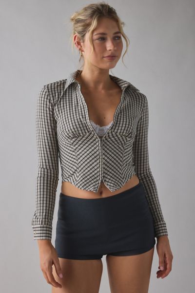 Silence + Noise Hailey Zip-Up Slim Shirt