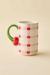 Thumbnail View 1: Gingham Pattern Cherry Handle Ceramic Mug