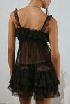 Thumbnail View 4: Out From Under Tiered Ruffle Sheer Mesh Slip Dress