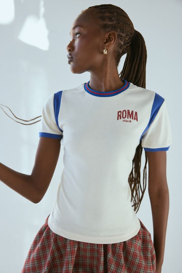 Slide View: 1: T-shirt Bébé Ringer Graphique Sport Roma