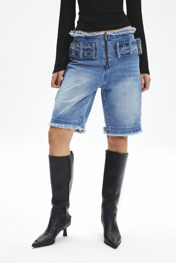 Slide View: 3: Le Short en Denim Kript Furio Ceinturé