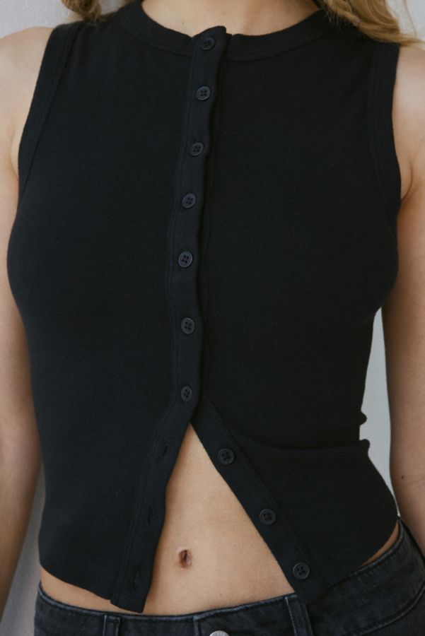 Slide View: 2: BDG Gigi Knit Button-Down Tank Top