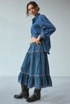 Thumbnail View 1: Kimchi Blue Laina Tiered Prairie Denim Midi Skirt